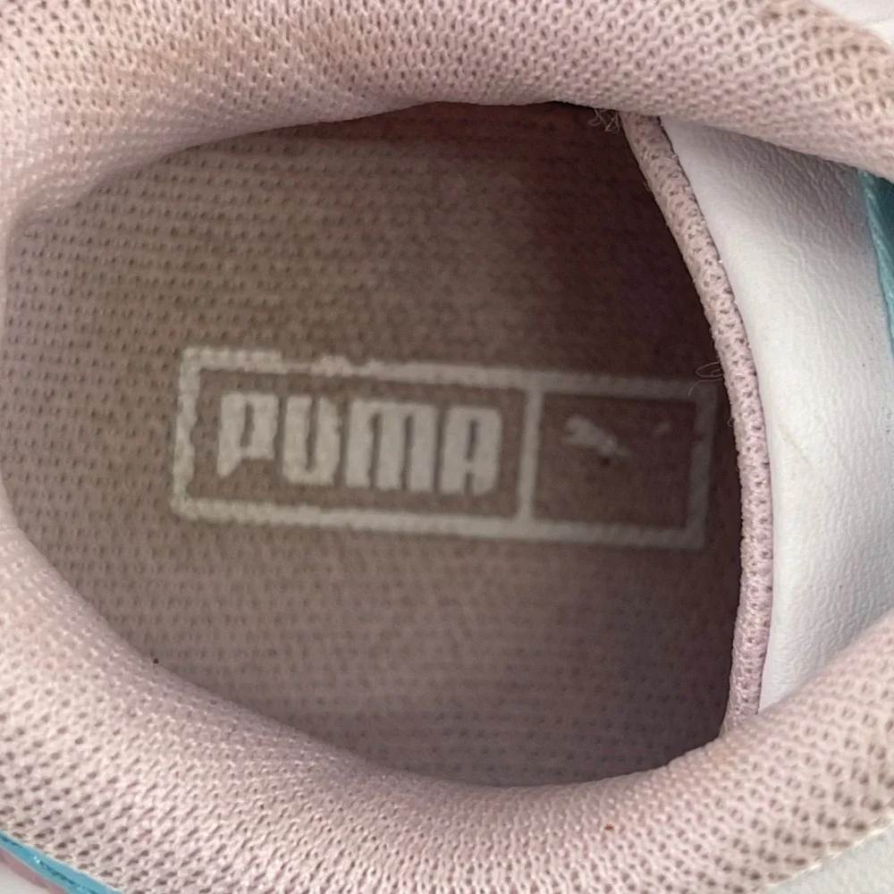 Puma Calia Dreamer Sneakers White Pink Blue Floral Detail Size 12C‎